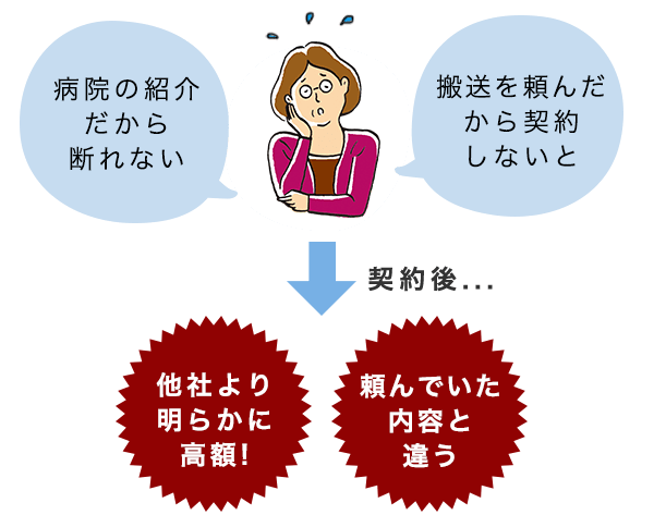 ご搬送だけでも対応します。納得してからご依頼ください。
